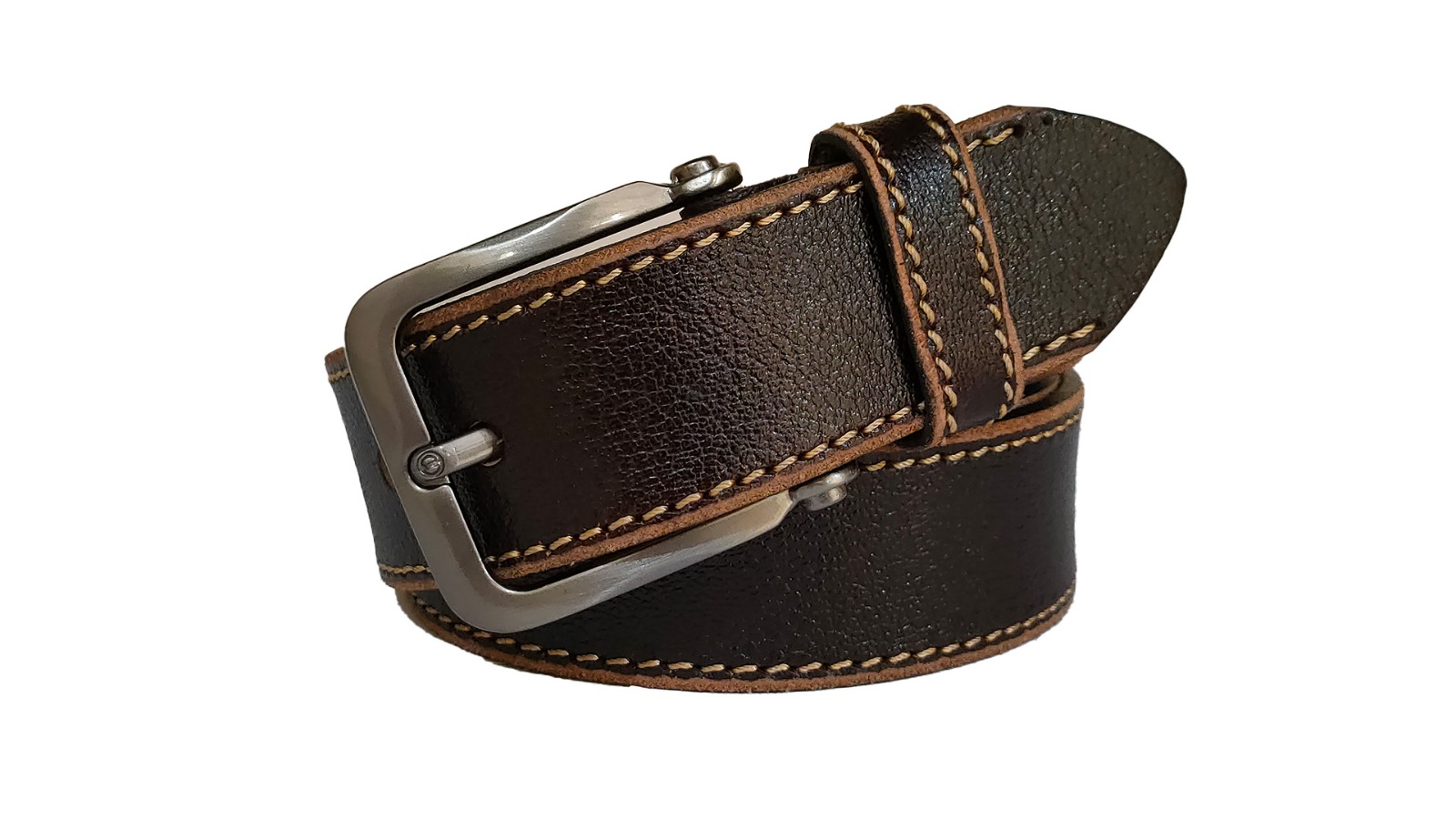 Casual leather belt close-up view 7