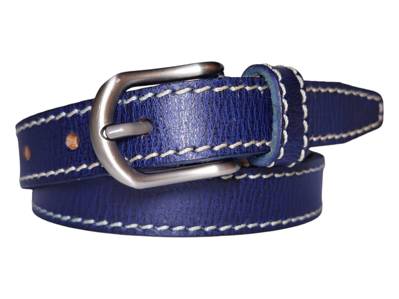 Ladies leather belt slim profile view 6